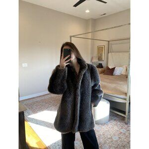 Dark Brown Faux Fur Jacket